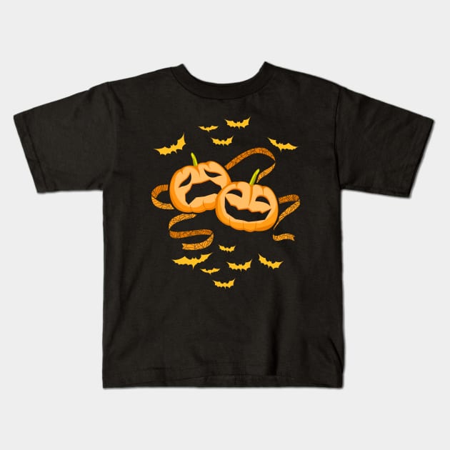 Theatre Pumpkins Halloween Kids T-Shirt by KsuAnn